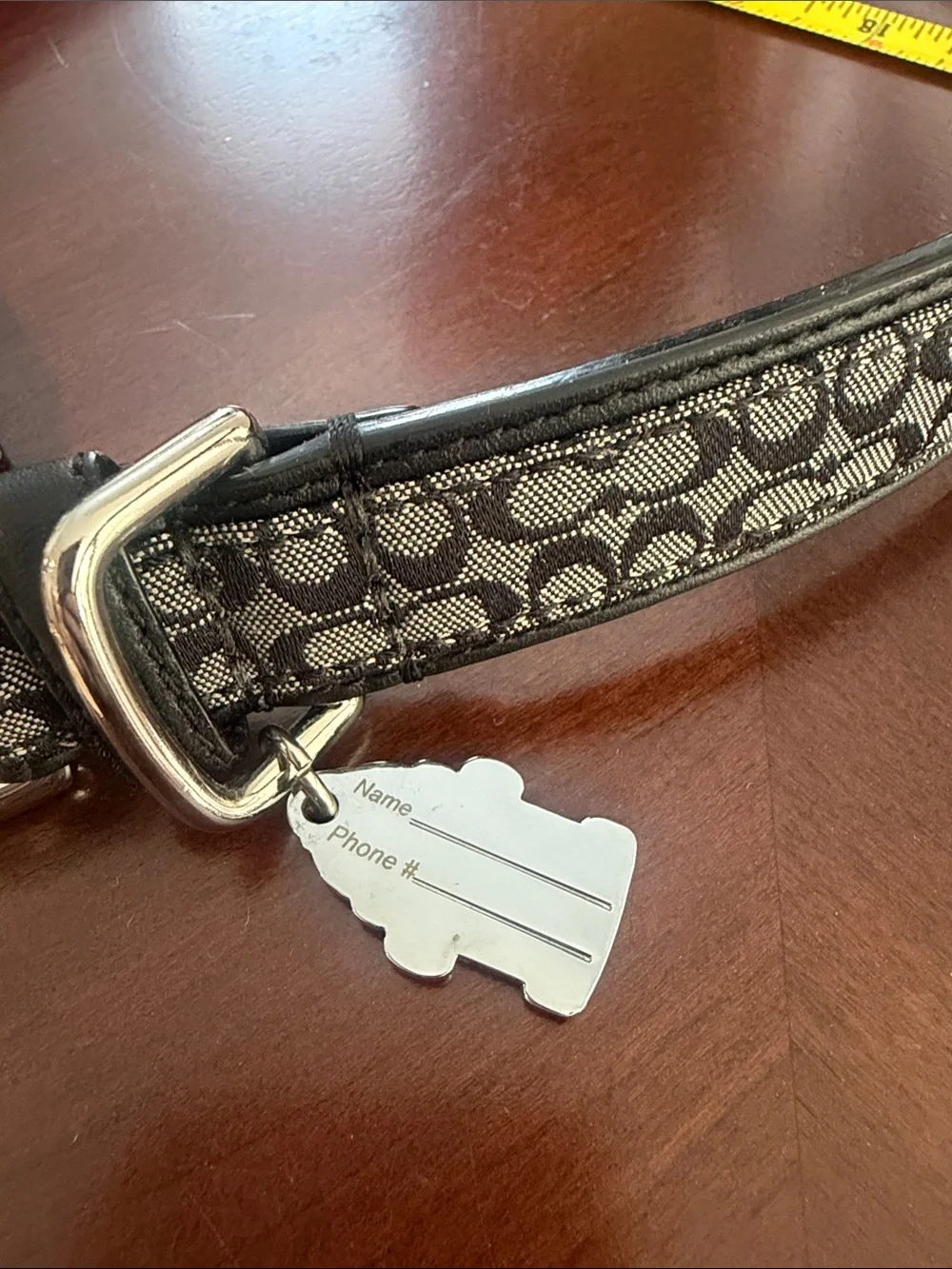 Coach extra large dog collar with fire hydrant charm